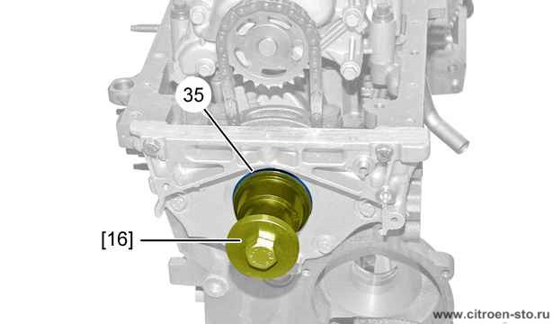 Сборка : Двигателя DW12 1.15. Сальник коленчатого вала (со стороны привода ГРМ)