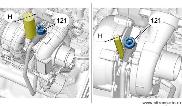 Сборка : Двигатель 4.15. Турбокомпрессор (двигатель DV6)