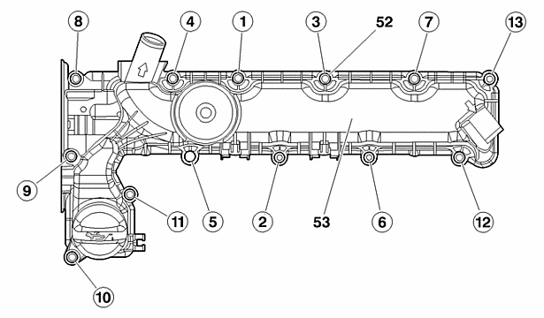 Сборка : Двигателя DW10 2.18. Головка цилиндров (двигатель DW10ATED4)