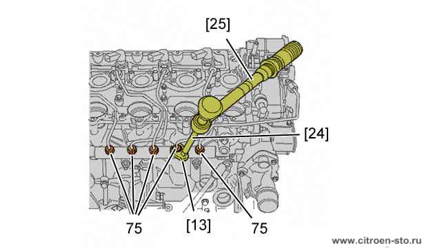 Сборка : Двигатель 20. Дизельные форсунки и топливные трубки высокого давления