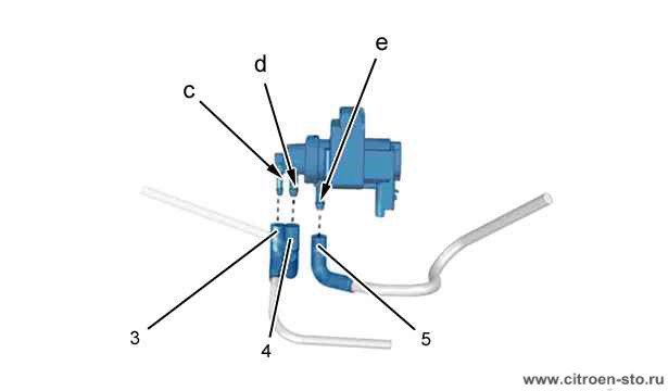 Снятие - Установка : Электромагнитный клапан регулирования давления турбокомпрессора 2. Снятие