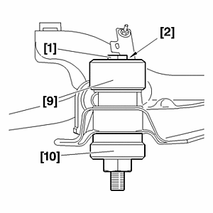 Снятие – установка : Сайлент-блок переднего подрамника 2.4. Задний сайлент-блок переднего подрамника : Установка